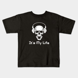 Skull with headphones Kids T-Shirt